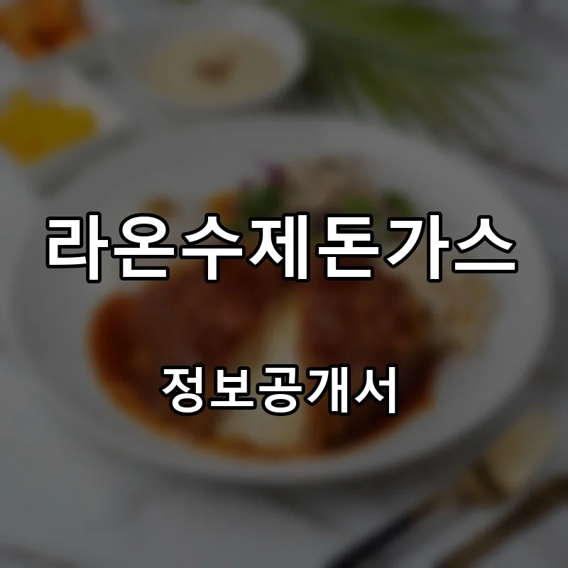 라온수제돈가스 프랜차이즈 창업 비용 정보공개서 요약