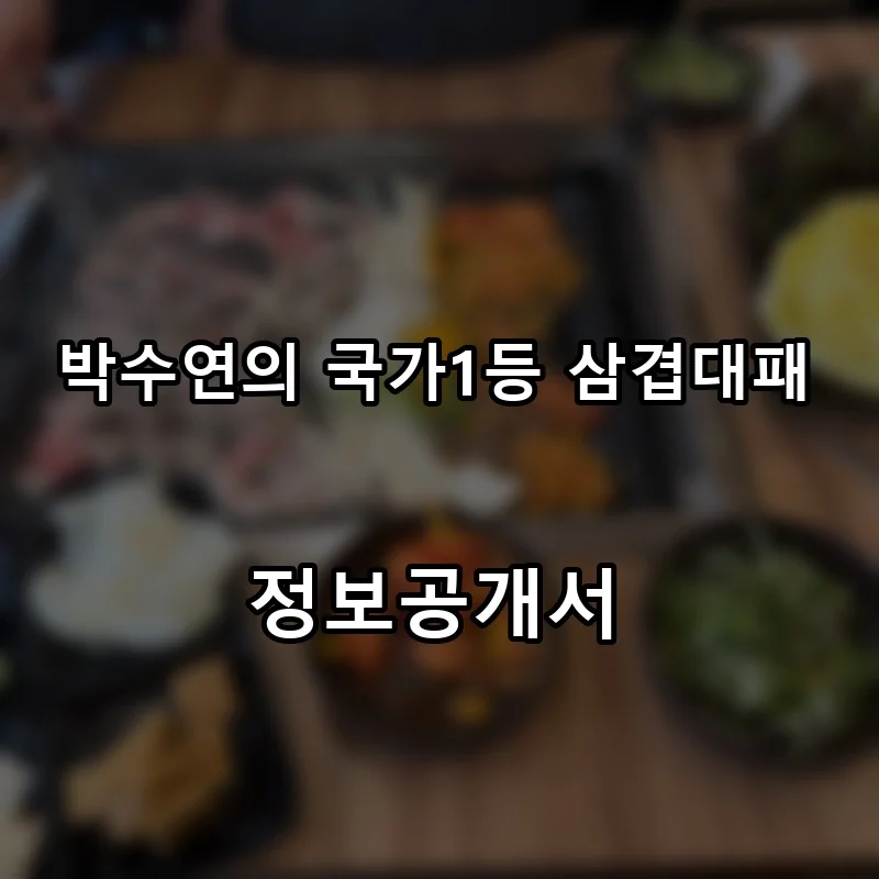박수연의 국가1등 삼겹대패 프랜차이즈 창업 비용 정보공개서 요약