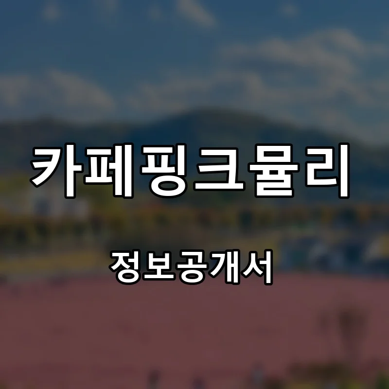 카페핑크뮬리 프랜차이즈 창업 비용 정보공개서 요약
