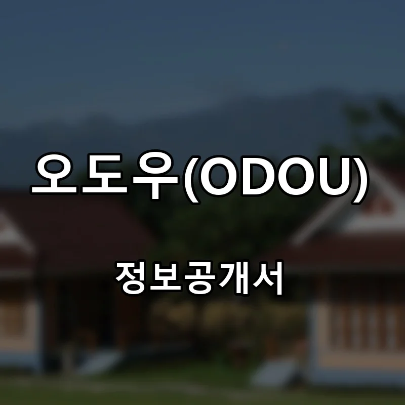 오도우(ODOU) 프랜차이즈 창업 비용 정보공개서 요약