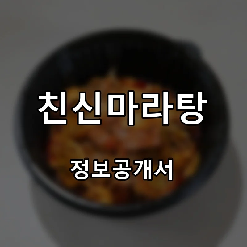 친신마라탕 프랜차이즈 창업 비용 정보공개서 요약