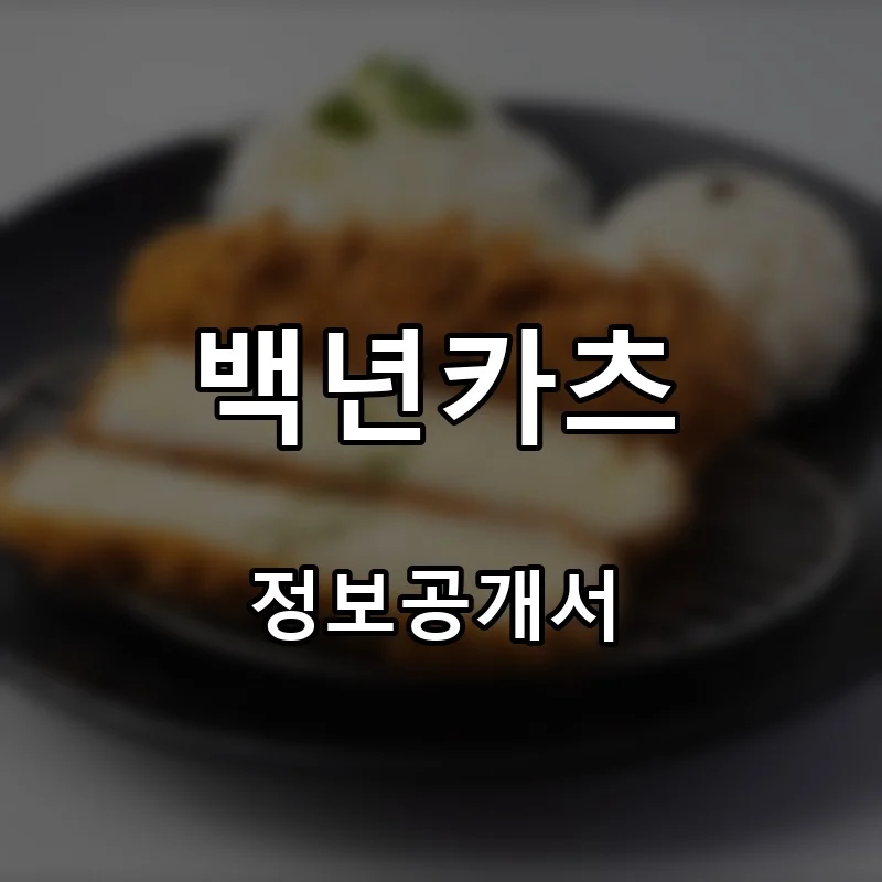 백년카츠 프랜차이즈 창업 비용 정보공개서 요약