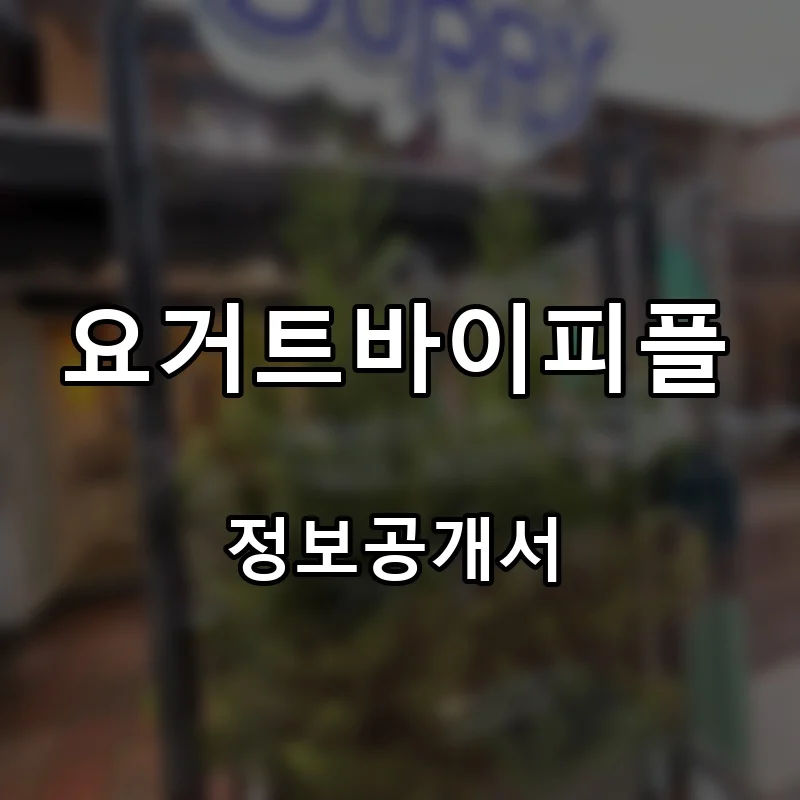 요거트바이피플 프랜차이즈 창업 비용 정보공개서 요약