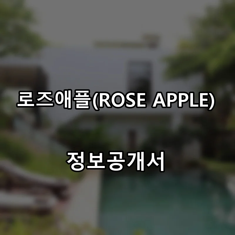 로즈애플(ROSE APPLE) 프랜차이즈 창업 비용 정보공개서 요약