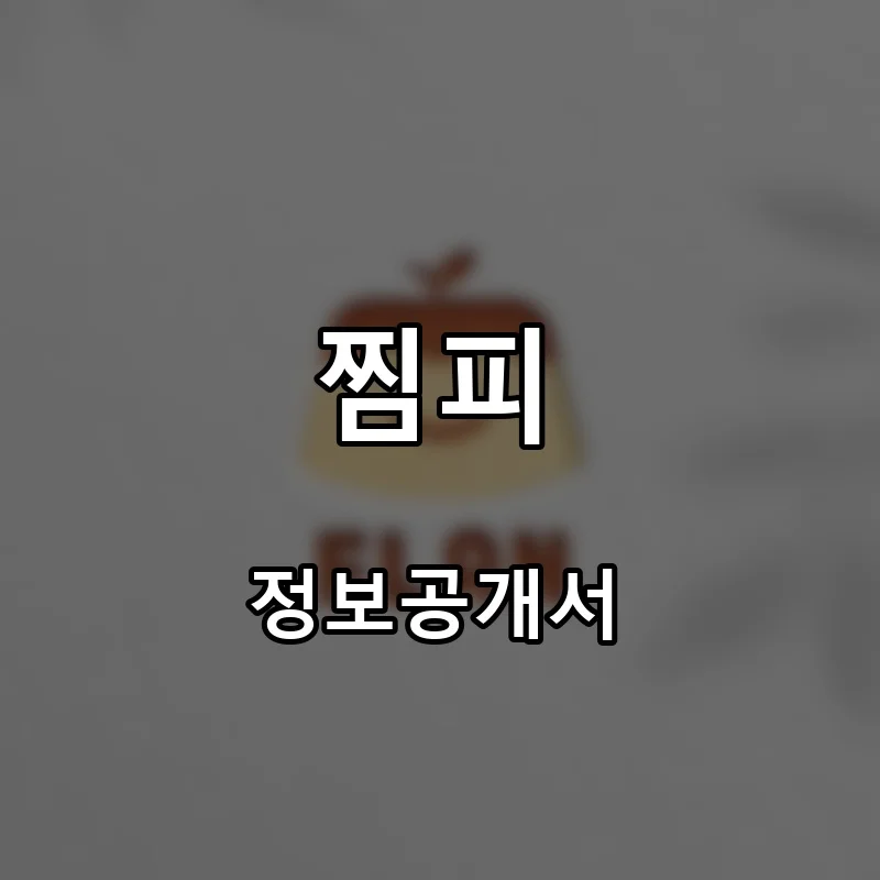 찜피 프랜차이즈 창업 비용 정보공개서 요약