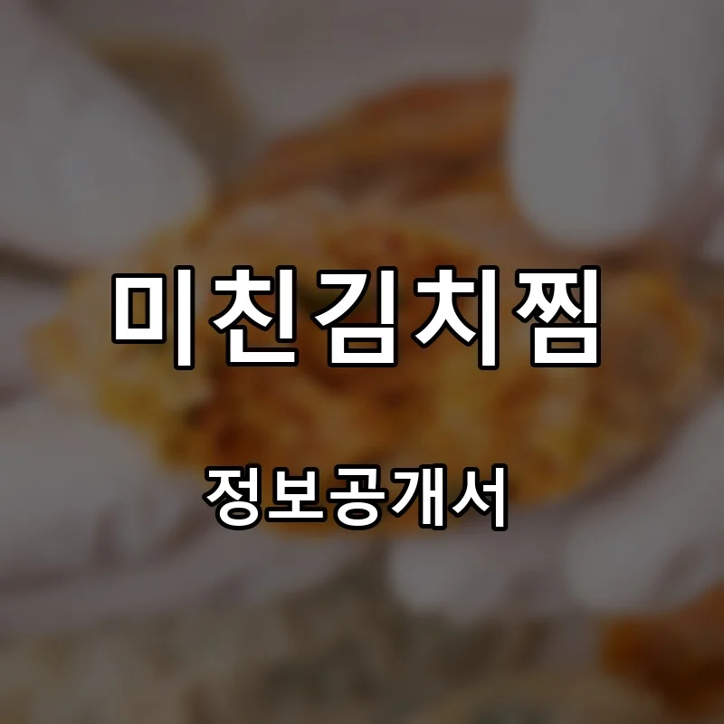 미친김치찜 프랜차이즈 창업 비용 정보공개서 요약