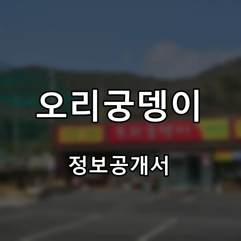 오리궁뎅이 프랜차이즈 창업 비용 정보공개서 요약