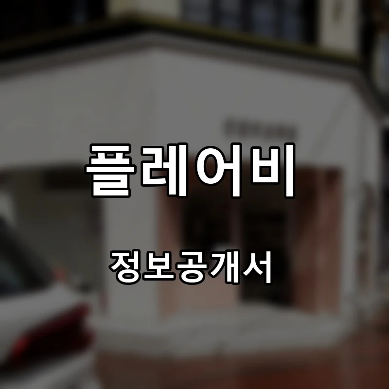 플레어비 프랜차이즈 창업 비용 정보공개서 요약