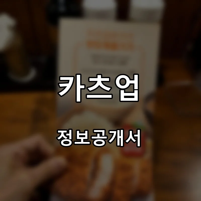 카츠업 프랜차이즈 창업 비용 정보공개서 요약