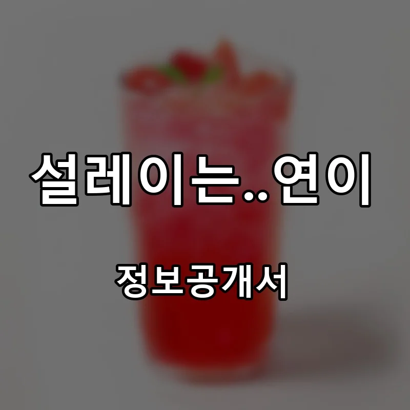 설레이는..연이 프랜차이즈 창업 비용 정보공개서 요약