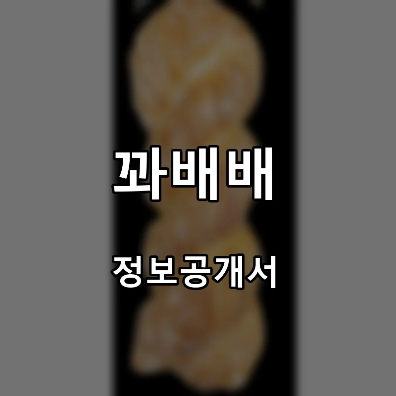 꽈배배 프랜차이즈 창업 비용 정보공개서 요약