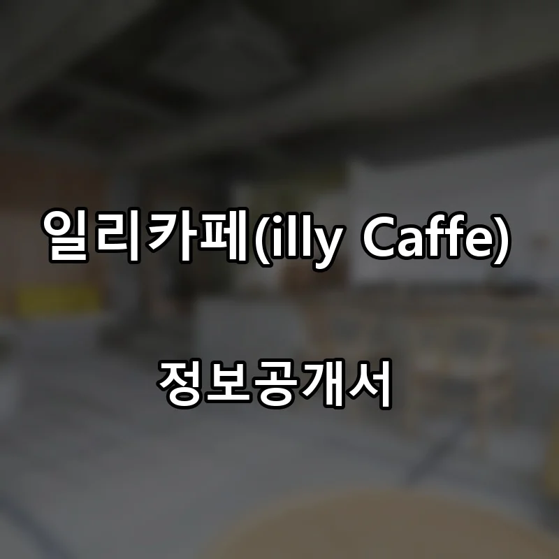 일리카페(illy Caffe) 프랜차이즈 창업 비용 정보공개서 요약