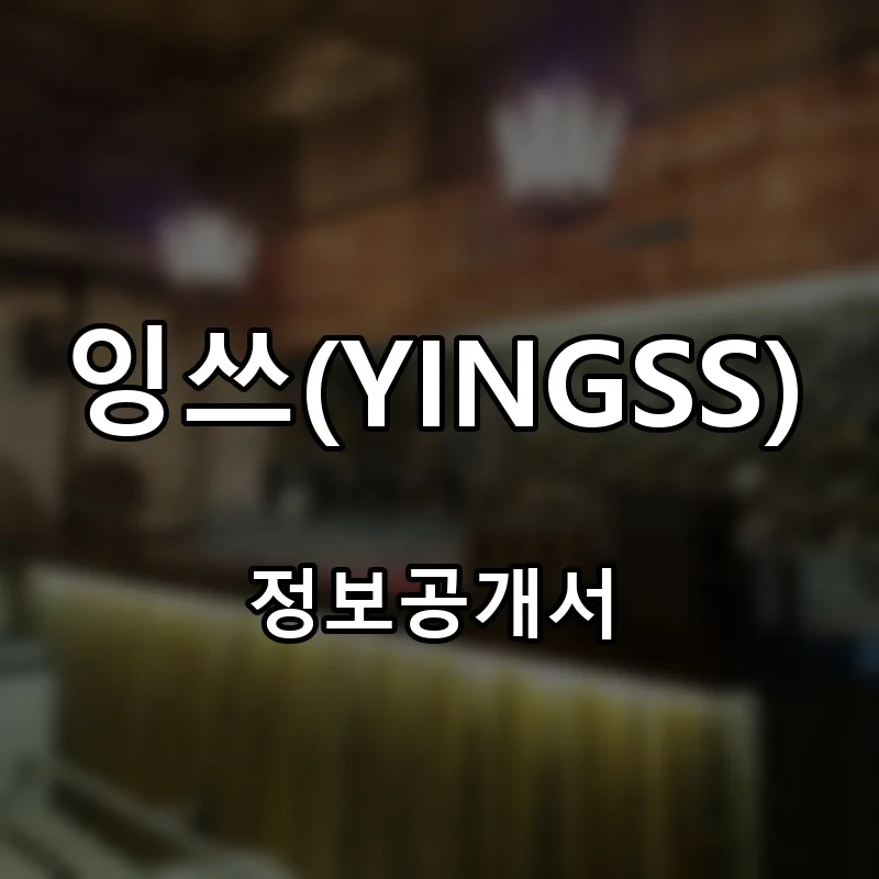 잉쓰(YINGSS) 프랜차이즈 창업 비용 정보공개서 요약