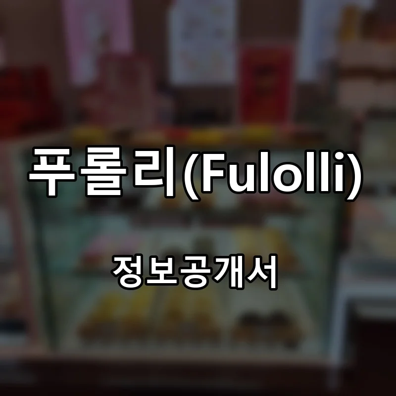 푸롤리(Fulolli) 프랜차이즈 창업 비용 정보공개서 요약
