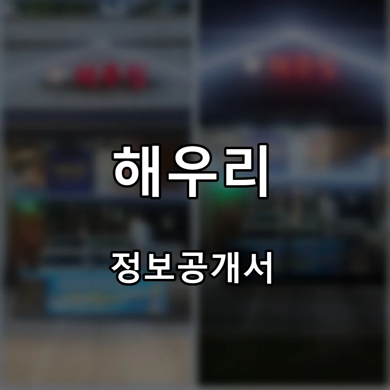 해우리 프랜차이즈 창업 비용 정보공개서 요약