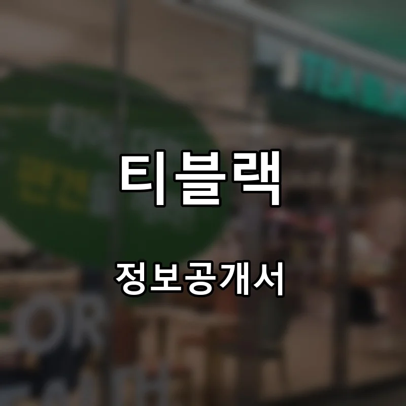 티블랙 프랜차이즈 창업 비용 정보공개서 요약