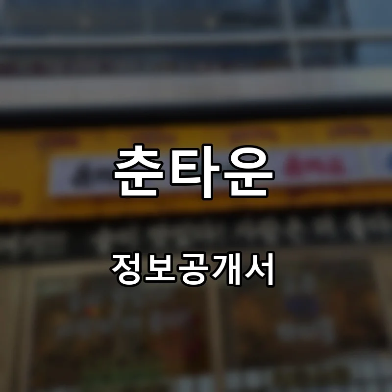 춘타운 프랜차이즈 창업 비용 정보공개서 요약