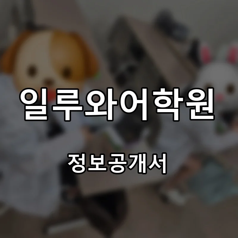 일루와어학원 프랜차이즈 창업 비용 정보공개서 요약