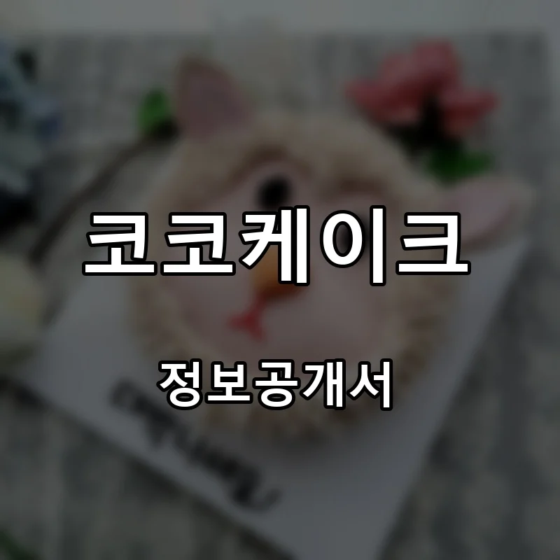 코코케이크 프랜차이즈 창업 비용 정보공개서 요약