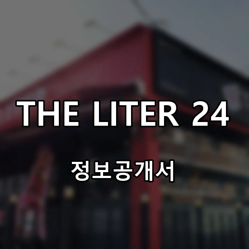 THE LITER 24(더리터 24) 창업 프랜차이즈 정보공개서 요약 2026.10.02