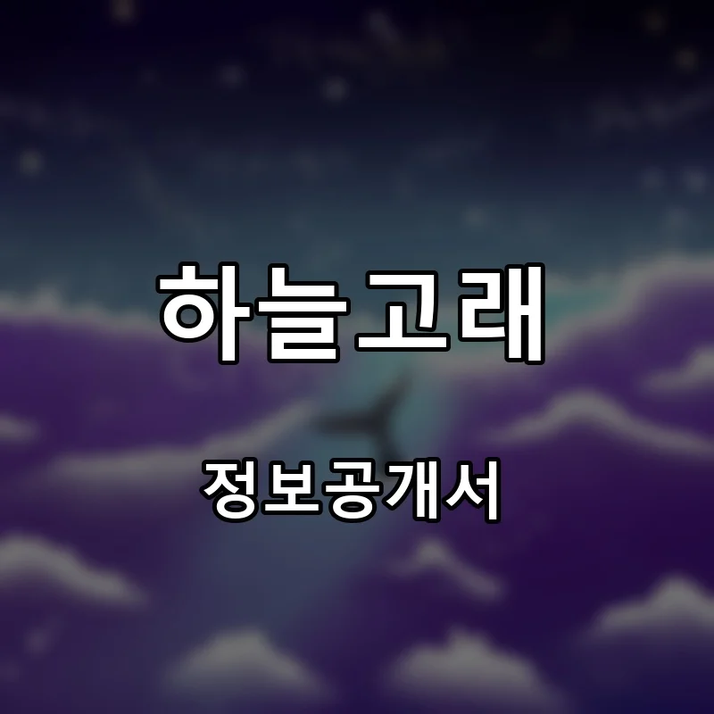 하늘고래 프랜차이즈 창업 비용 정보공개서 요약