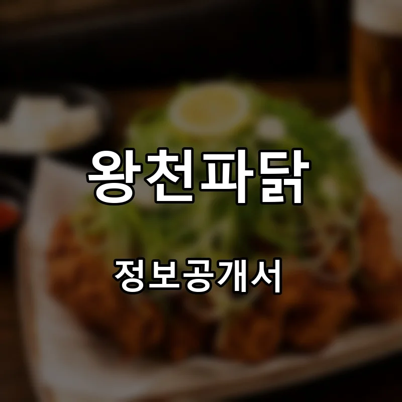 왕천파닭 프랜차이즈 창업 비용 정보공개서 요약