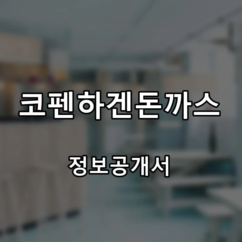 코펜하겐돈까스 프랜차이즈 창업 비용 정보공개서 요약