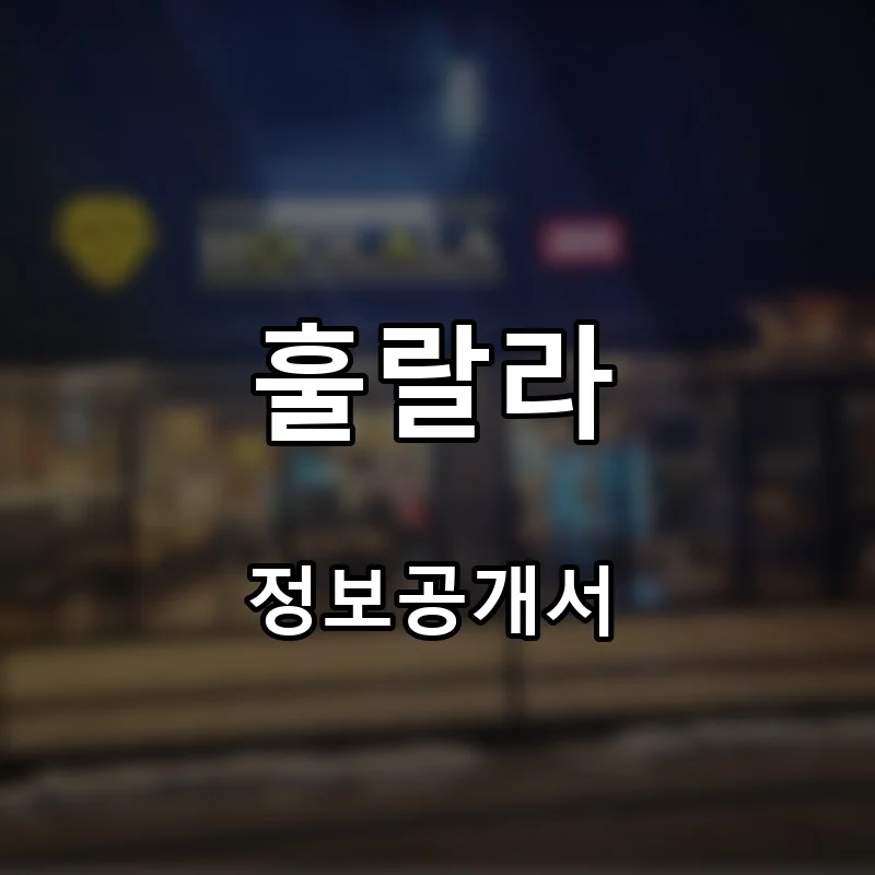 훌랄라 프랜차이즈 창업 비용 정보공개서 요약
