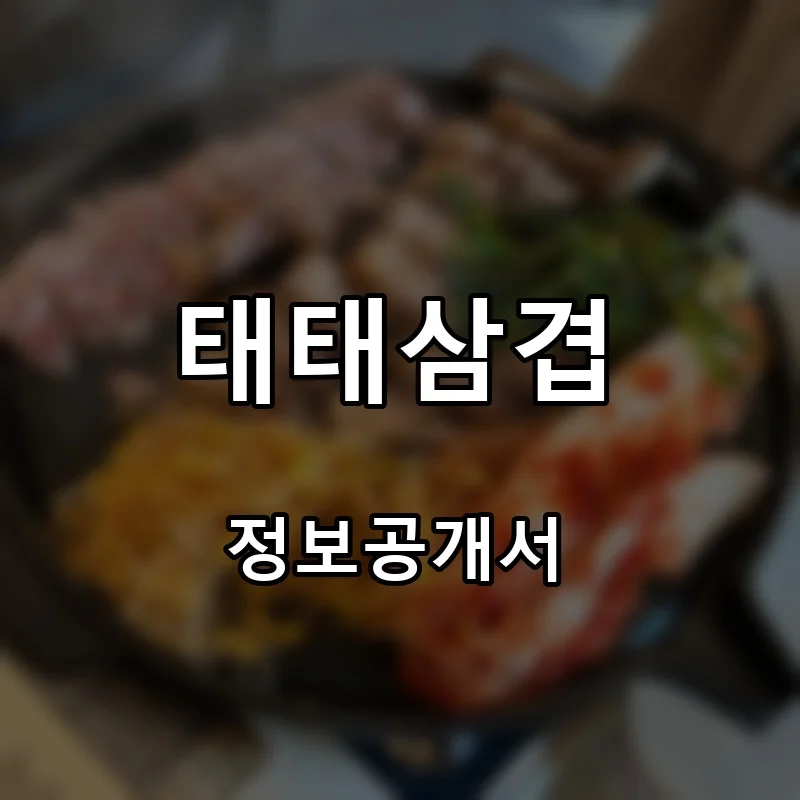 태태삼겹 프랜차이즈 창업 비용 정보공개서 요약