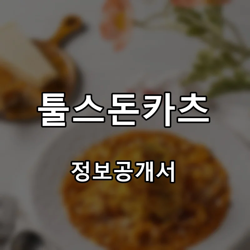 툴스돈카츠 프랜차이즈 창업 비용 정보공개서 요약