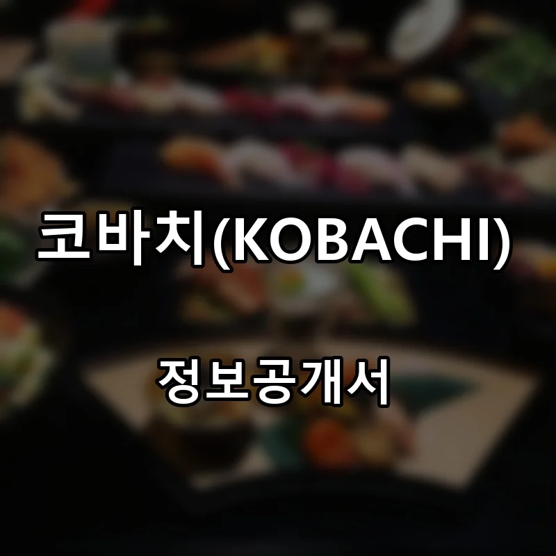코바치(KOBACHI) 프랜차이즈 창업 비용 정보공개서 요약