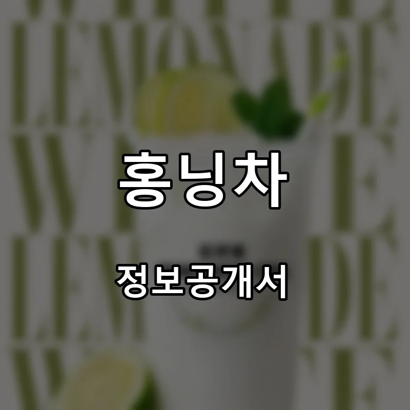 홍닝차 프랜차이즈 창업 비용 정보공개서 요약