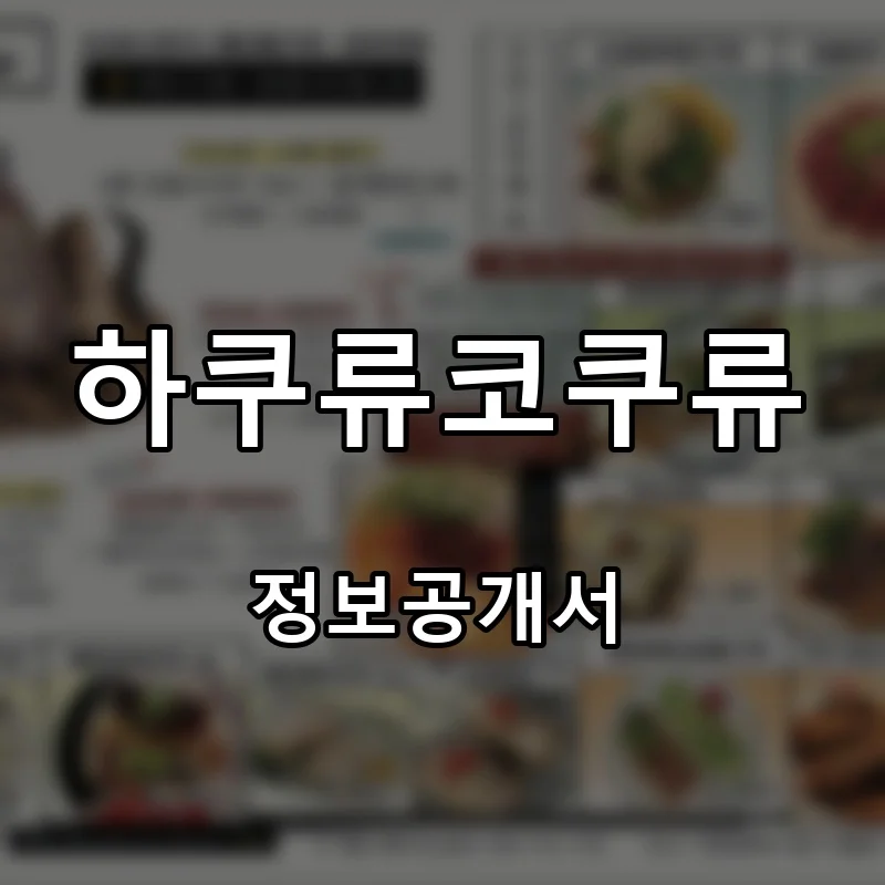 하쿠류코쿠류 프랜차이즈 창업 비용 정보공개서 요약