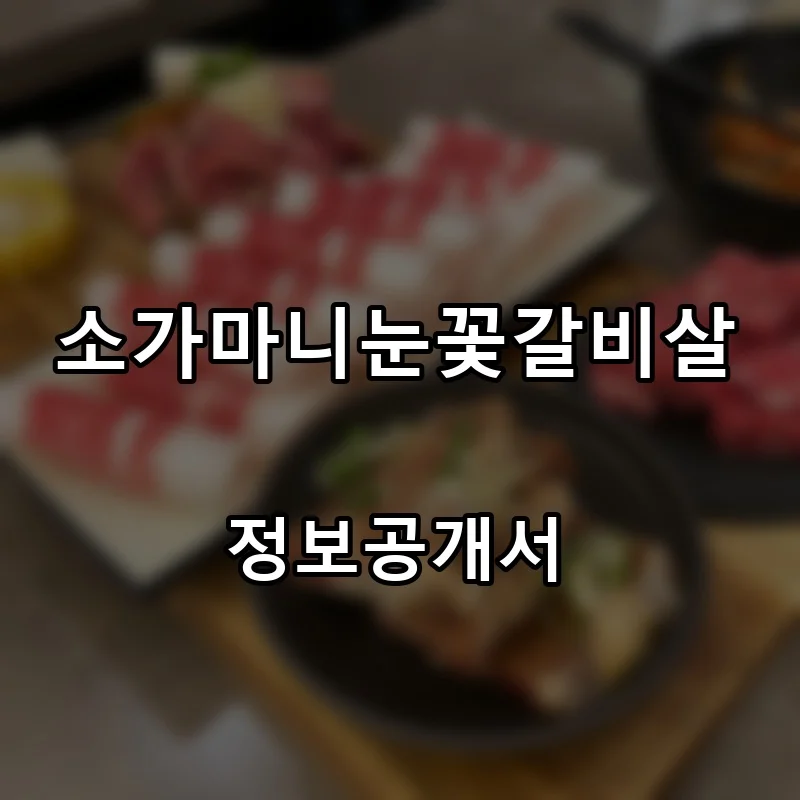 소가마니눈꽃갈비살 프랜차이즈 창업 비용 정보공개서 요약