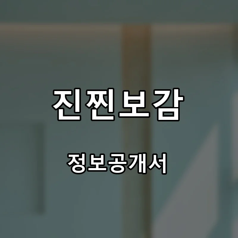 진찐보감 창업 프랜차이즈 정보공개서 요약 2026.04.09