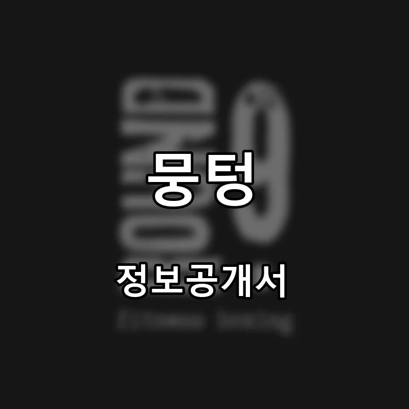 뭉텅 프랜차이즈 창업 비용 정보공개서 요약