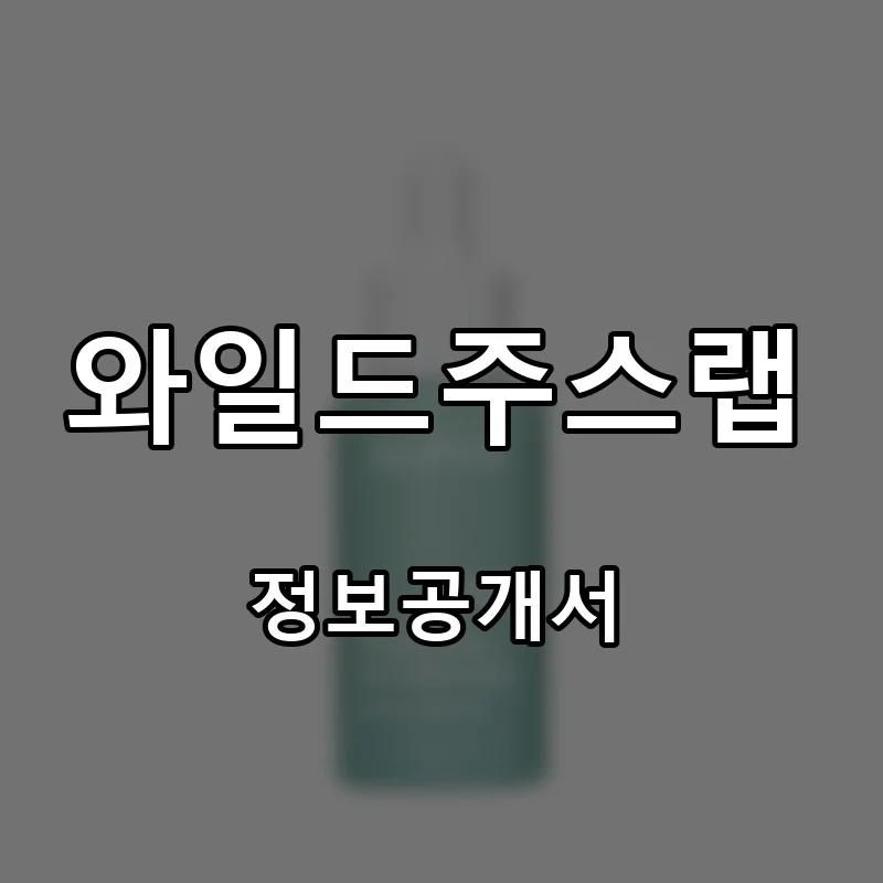 와일드주스랩 프랜차이즈 창업 비용 정보공개서 요약