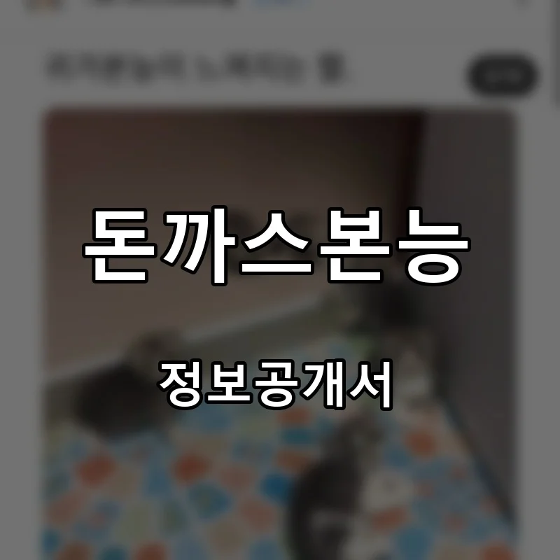 돈까스본능 프랜차이즈 창업 비용 정보공개서 요약