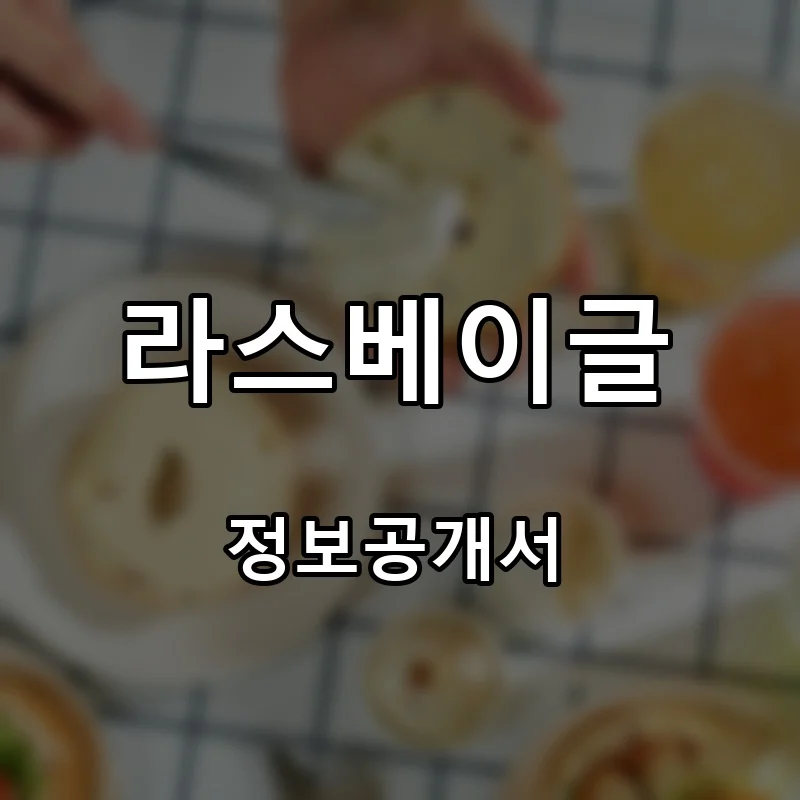 라스베이글 프랜차이즈 창업 비용 정보공개서 요약