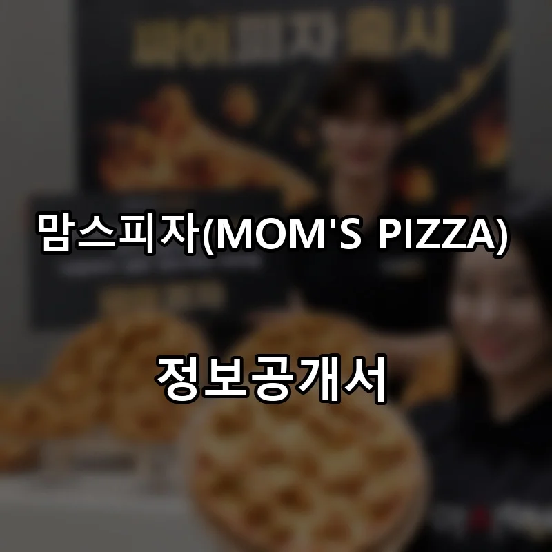 맘스피자(MOM'S PIZZA) 프랜차이즈 창업 비용 정보공개서 요약