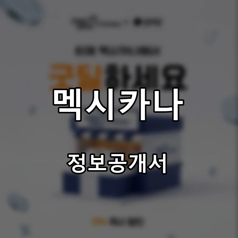 멕시카나 프랜차이즈 창업 비용 정보공개서 요약