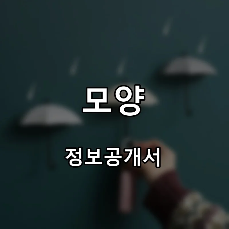 모양 프랜차이즈 창업 비용 정보공개서 요약