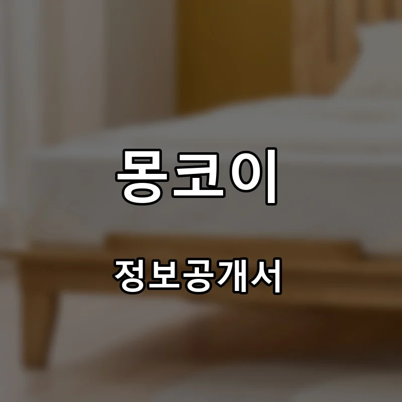 몽코이 프랜차이즈 창업 비용 정보공개서 요약