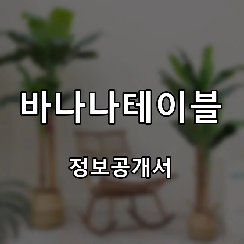 바나나테이블 프랜차이즈 창업 비용 정보공개서 요약