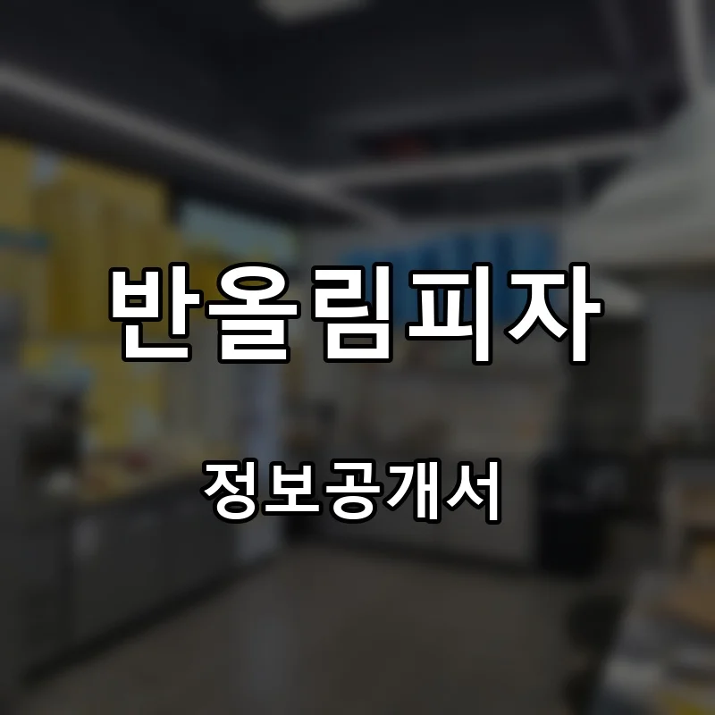 반올림피자 프랜차이즈 창업 비용 정보공개서 요약