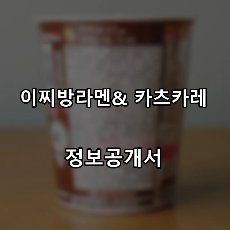 이찌방라멘& 카츠카레 프랜차이즈 창업 비용 정보공개서 요약