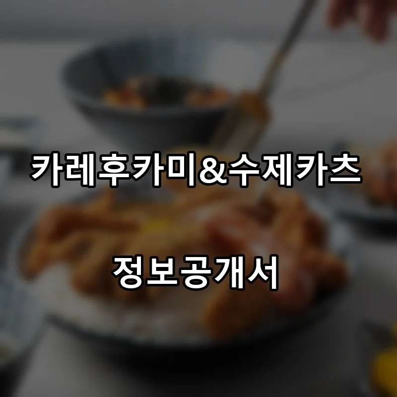 카레후카미&수제카츠 프랜차이즈 창업 비용 정보공개서 요약