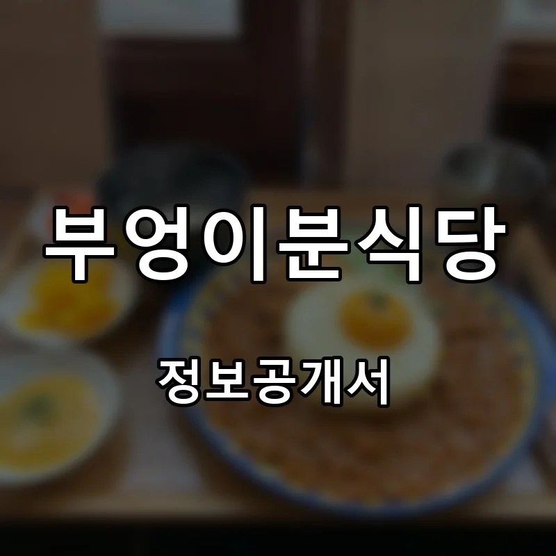 부엉이분식당 프랜차이즈 창업 비용 정보공개서 요약
