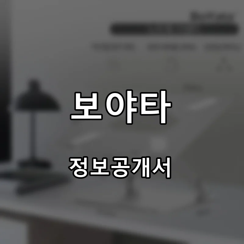보야타 프랜차이즈 창업 비용 정보공개서 요약