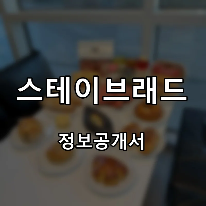 스테이브래드 프랜차이즈 창업 비용 정보공개서 요약